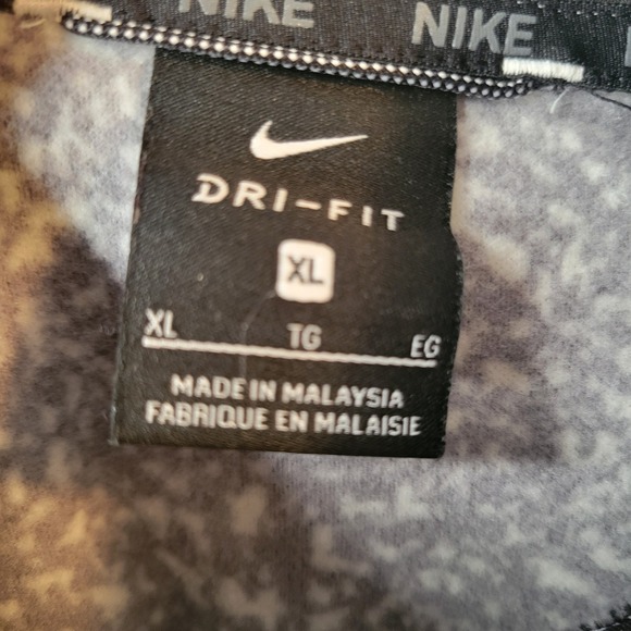 Nike Dri-FIT Pullover Hoodie XL Black Speckled Volt Green Swoosh Sweatshirt - Picture 4 of 14